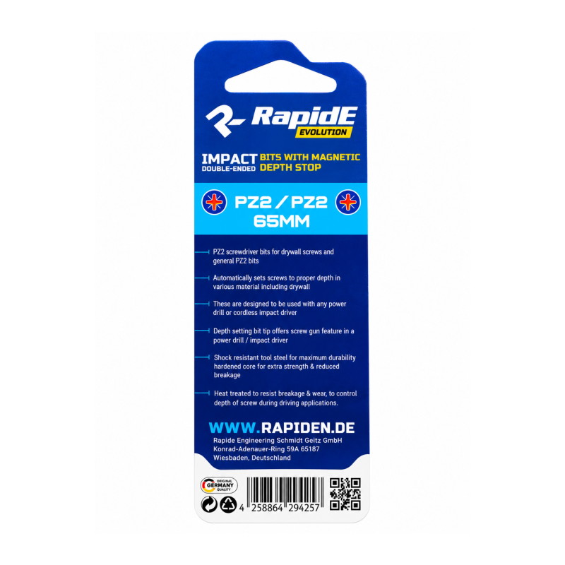 Біта з обмежувачем RapidE IMPACT PZ2/PZ2 65мм (НФ-00003790)