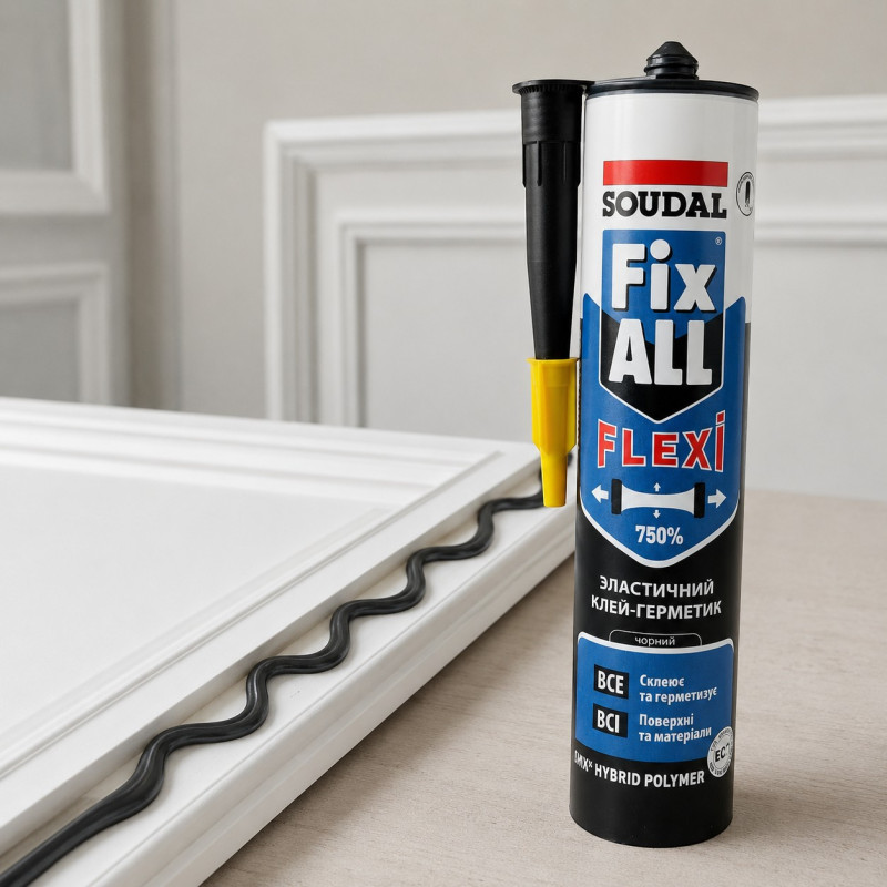 Клей-герметик SOUDAL FIX ALL Flexi черный 290 мл  (00-00012782)