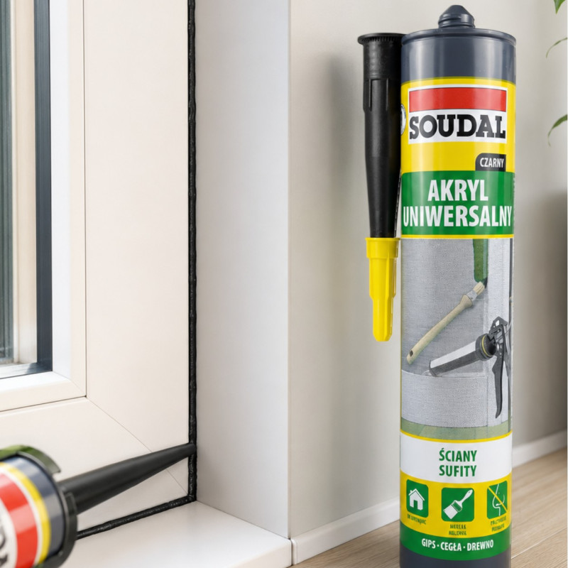 Герметик акриловый SOUDAL черный 280 мл (00-00012742)