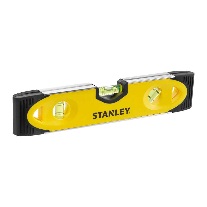 Рівень будівельний TORPEDO з алюмінію 250 мм з 3-ма капсулами і магнітами STANLEY (0-43-511)