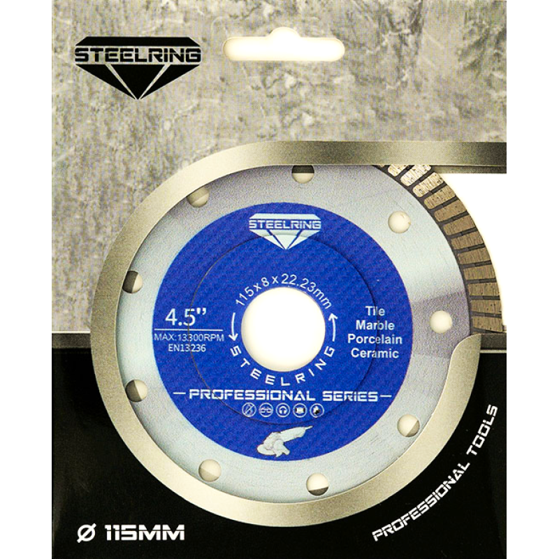 Алмазный отрезной диск Steelring PROFESSIONAL HPTW 115×1,2 мм (HPTW115)