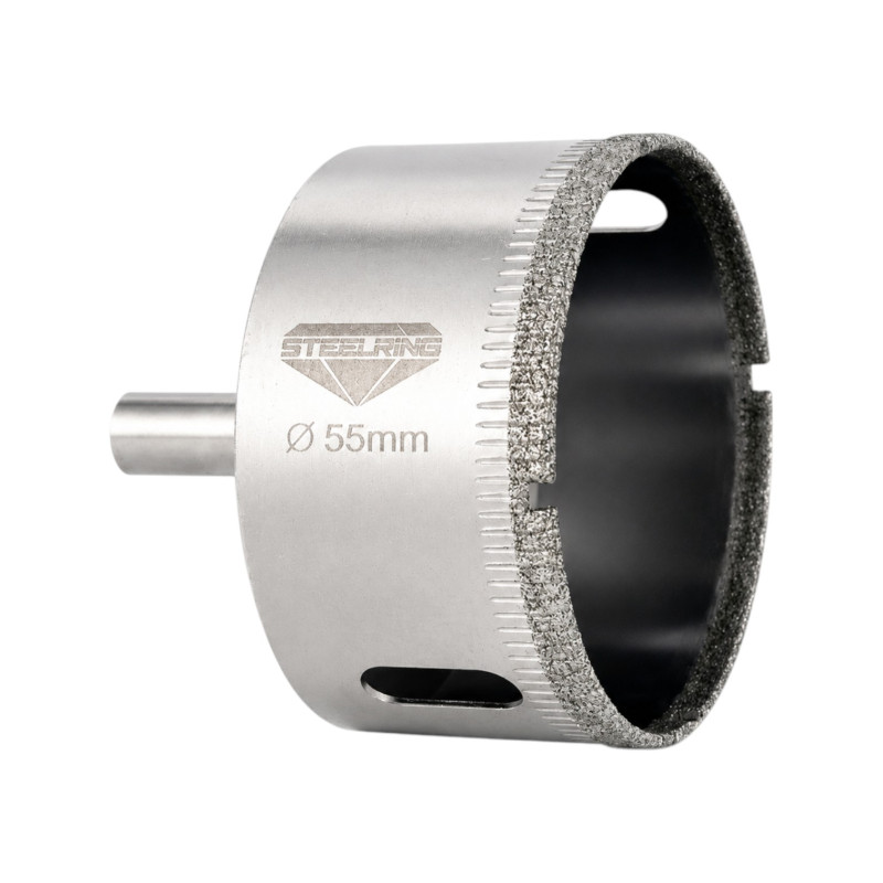 Алмазная гальваническая коронка Steelring D55 под дрель (ETS55)
