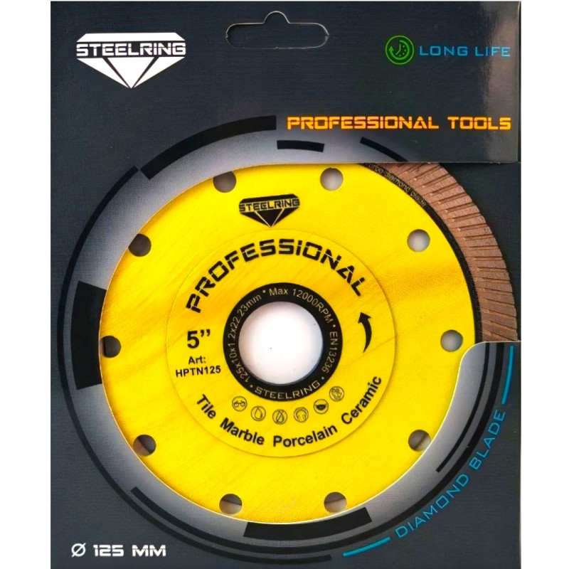 Диск алмазный супертонкий Steelring PROFESSIONAL HPTN V2 125×1,2 (HPTN125V2)