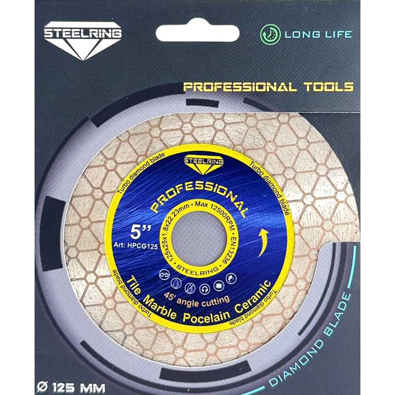 Диск алмазный для реза под 45° Steelring PROFESSIONAL HPСG 125х1.8 мм (HPCG125)
