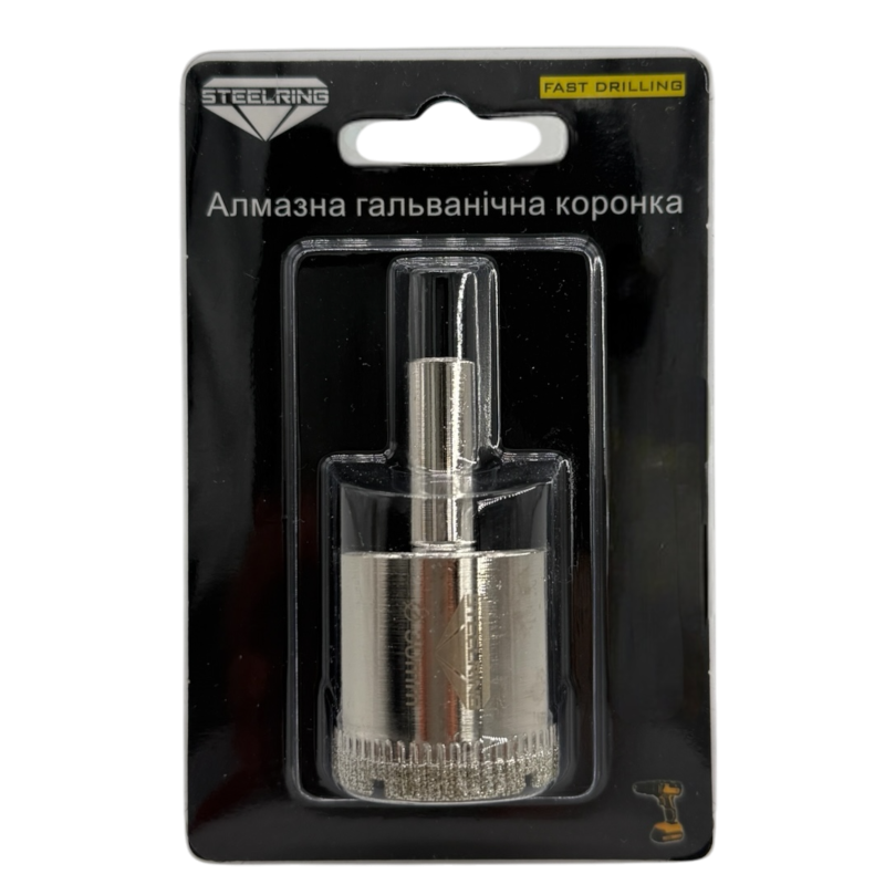 Алмазная гальваническая коронка Steelring D30 под дрель (ETS30)