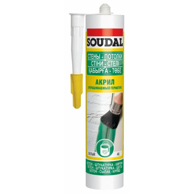 Акриловый герметик Soudal белый (окрашиваемый), 280 мл (000020000000040001)