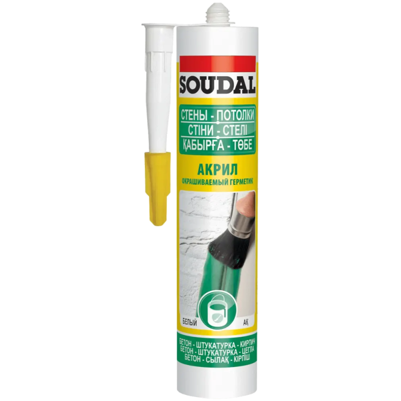 Акриловый герметик Soudal белый (окрашиваемый), 280 мл (000020000000040001)