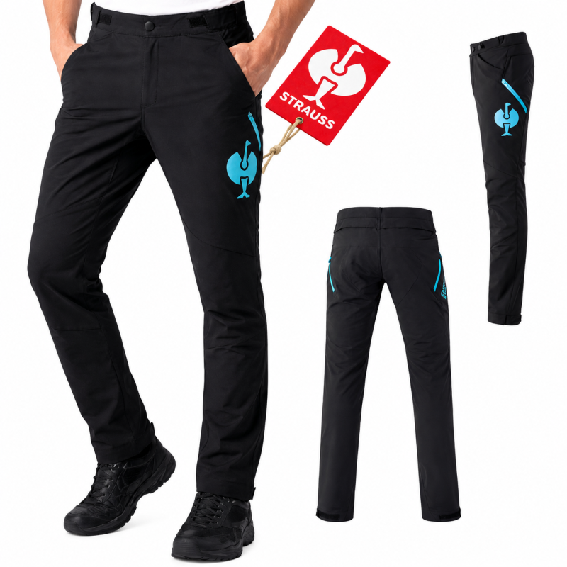 Брюки STRAUSS Functional trousers e.s.trail черные, р.L (9610448)