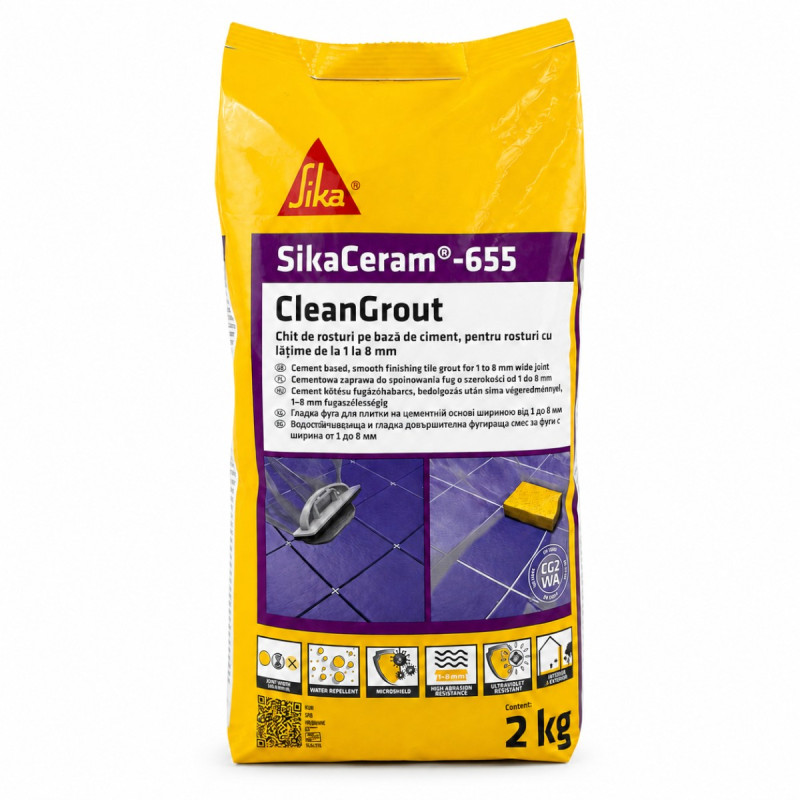 Затирка для швов водостойкая Sika CleanGrout Pergamon пергамон 2 кг (SikaCeram-655-PE)