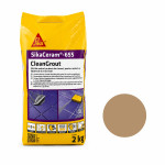 Затирка для швов водостойкая Sika CleanGrout Caramel карамель 2 кг (SikaCeram-655-CAR) – Фото №1