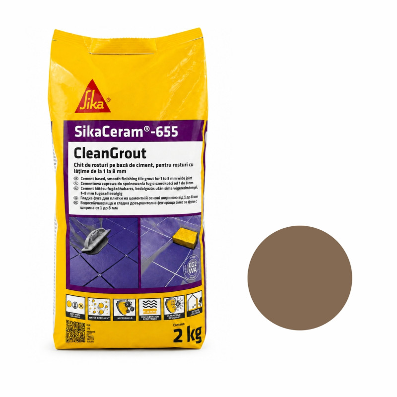 Затирка для швов водостойкая Sika CleanGrout Oak Wood дуб 2 кг (SikaCeram-655-OA)