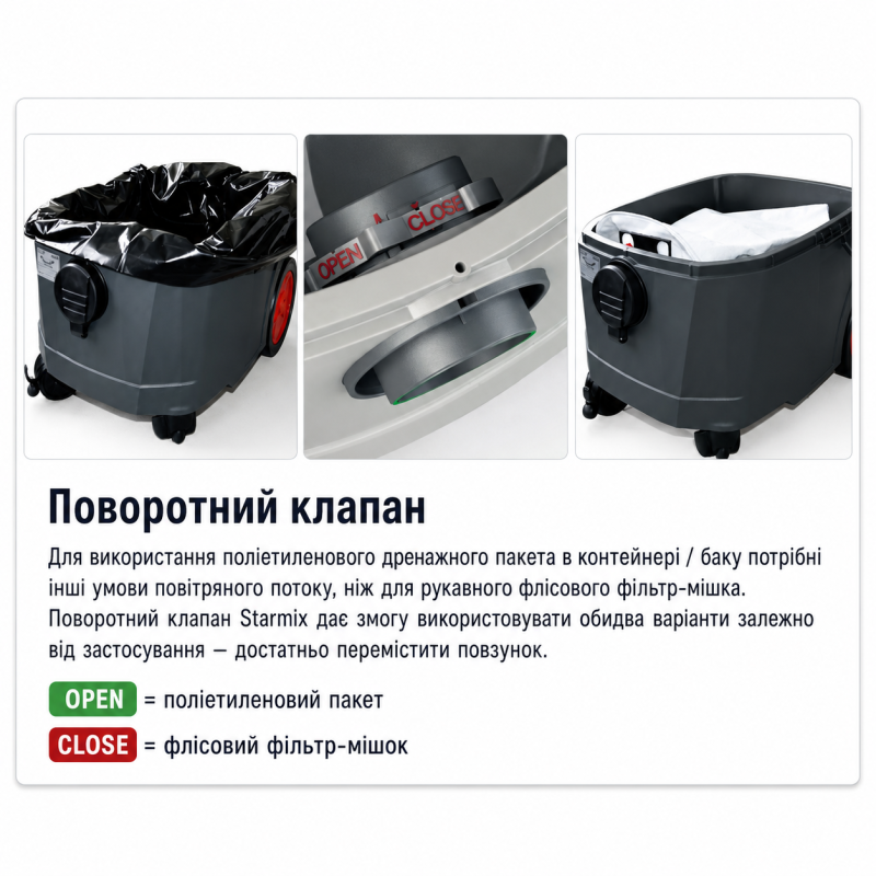 Пилосос будівельний (промисловий) професійний Starmix iPulse L-1635 TOP (018621)