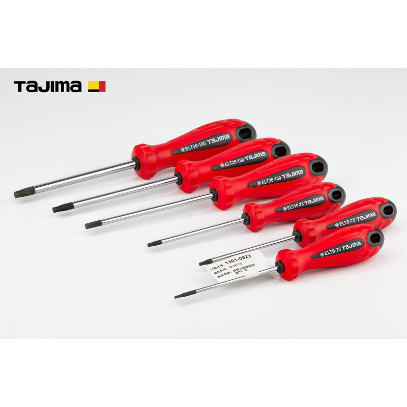 Набор отверток Tajima магнитные Torx (Т6,Т8,Т10,Т20,Т25,T30) (6 штук) (1301-0697)