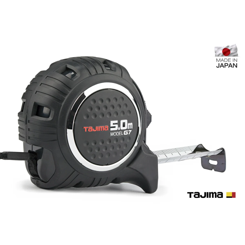 Рулетка будівельна TAJIMA G7 LOCK G7L1950 удароміцна посилена стрічка 5,0 м (1001-1670)