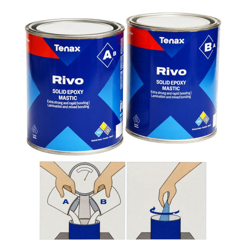 Эпоксидный клей Tenax RIVO 15 (A+B) Nero (черный) 1+1л (RIV15NER)