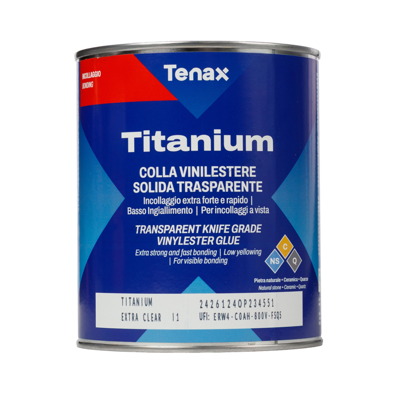 Клей для керамогранита (камня) высокопрочный прозрачный TITANIUM Extra Clear Tenax 1 л (TITANIUM)
