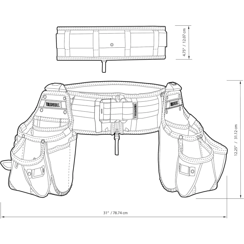Пояс для инструментов с сумками TOUGHBUILT (TB-CT-111-3P)