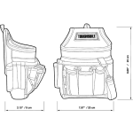 Сумка электрика на пояс  TOUGHBUILT 20×8×22см, 14 отделений (TB-229) – Фото №4