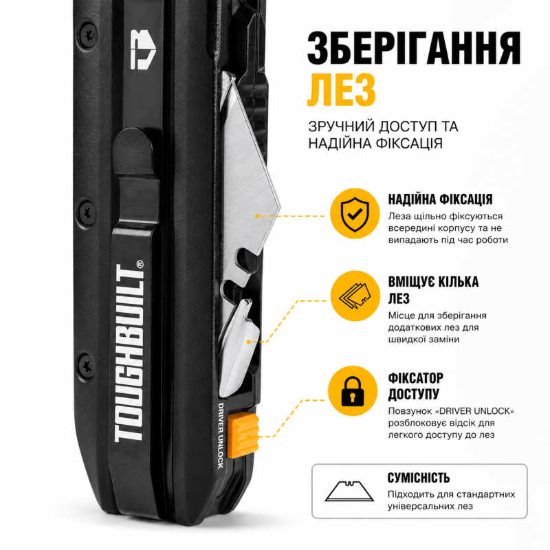 Ніж електрика універсальний складний TOUGHBUILT 5 в 1 (TB-H4-12-IM)