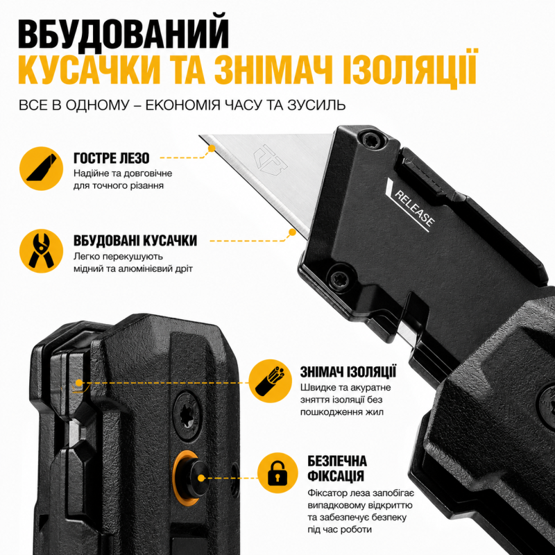 Ніж електрика універсальний складний TOUGHBUILT 5 в 1 (TB-H4-12-IM)