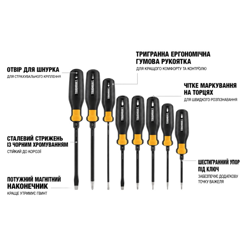 Викрутка Toughbuilt PH2X4,магнітна (TB-H5-PH2X4)
