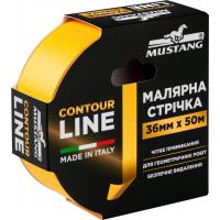 Малярная лента рисовая MUSTANG CONTOUR LINE желтая 36 мм х 50 м (ITWP3650G)