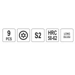 Набір ключів TORX «Зірочка» 9 шт, T10–T50, 17,5 см (UT7119) – Фото №4