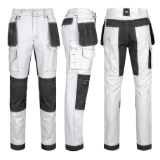 Штаны рабочие Velilla эластичные, износостойкие, 10 карманов L бело-серые (103019L-B)