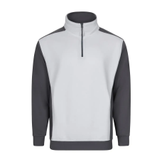 Рабочая кофта (свитшот) Velilla с высоким воротником и полу-молнией L бело-серая (105703-L)