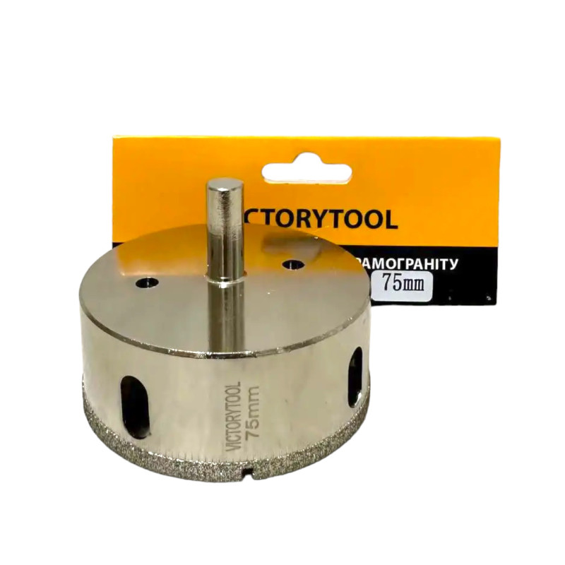 Коронка алмазная VICTORYTOOL 75 мм под дрель (v075)