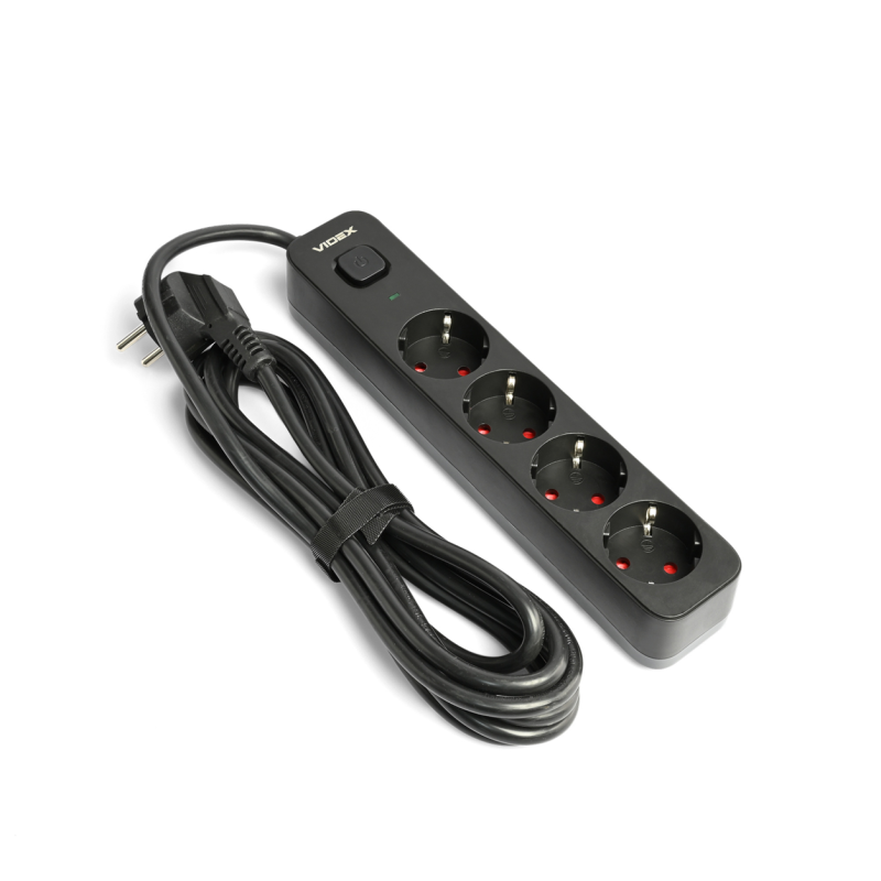 Сетевой удлинитель VIDEX ONCORD 4р/3м заземление (VF-PD43G-B)