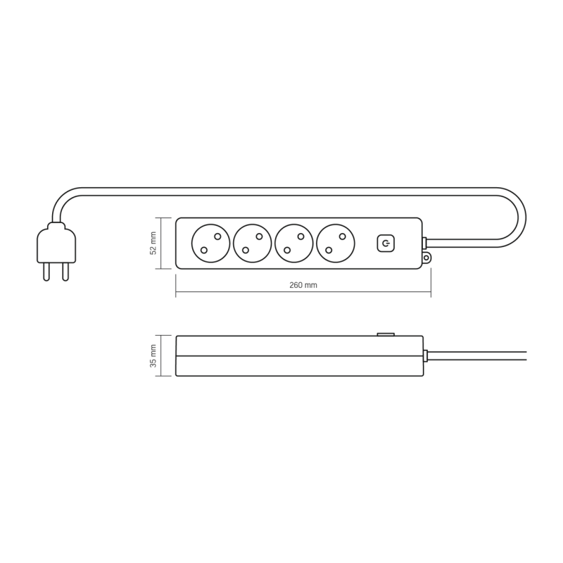Сетевой удлинитель VIDEX ONCORD 4р/5м (VF-PD45-W)