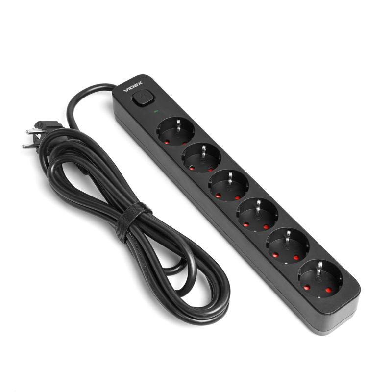 Сетевой удлинитель VIDEX ONCORD 6р/3м заземление (VF-PD63G-B)