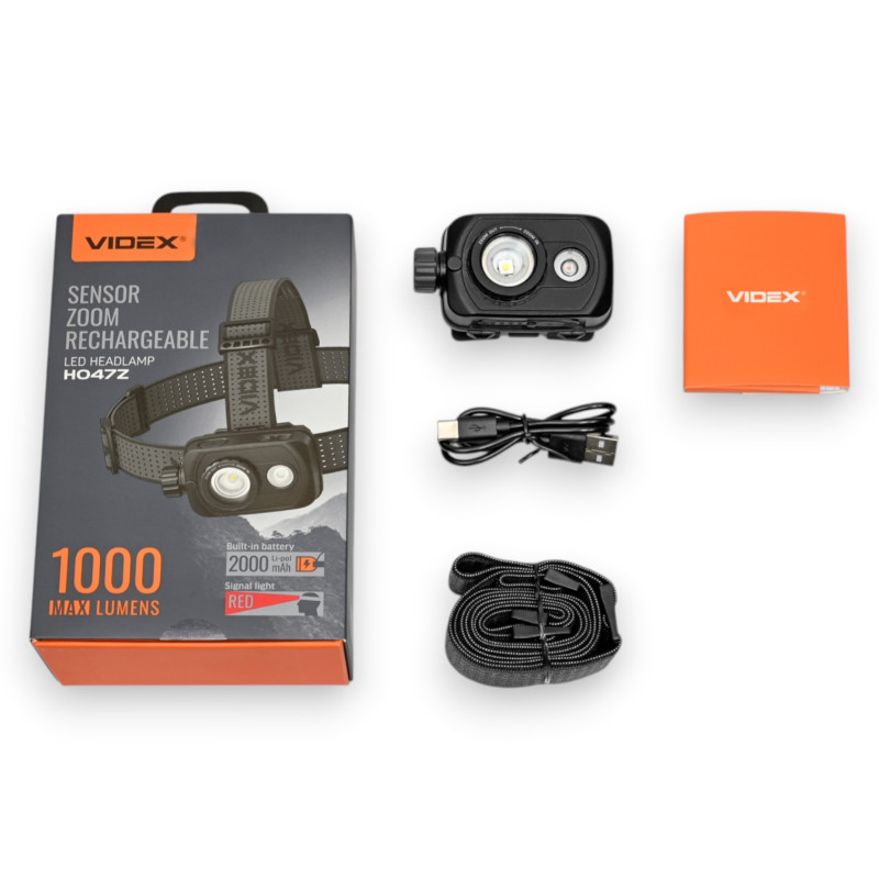 Налобный светодиодный фонарик VIDEX VLF-H047Z 1000 Lm 5000 K (VLF-H047Z)
