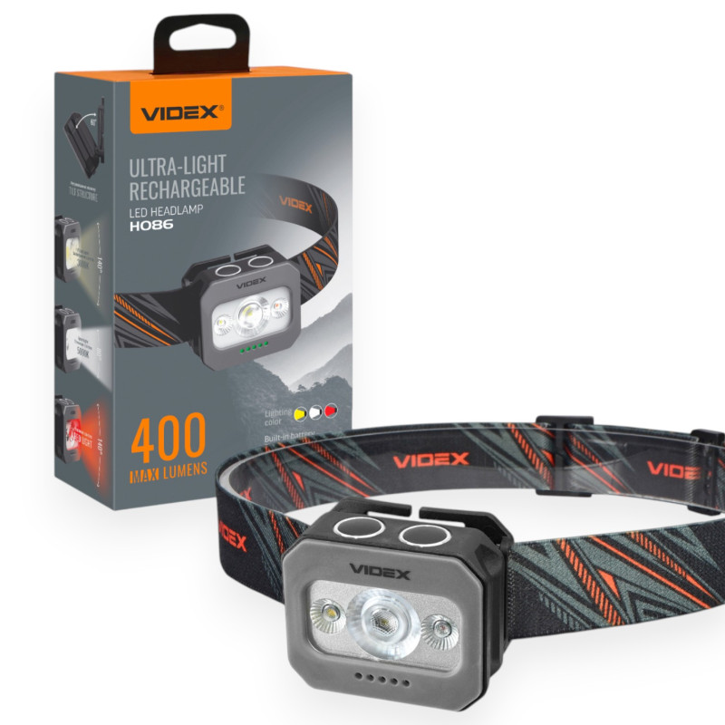 Налобний світлодіодний ліхтарик VIDEX VLF-H086 400Lm 5000K (VLF-H086)