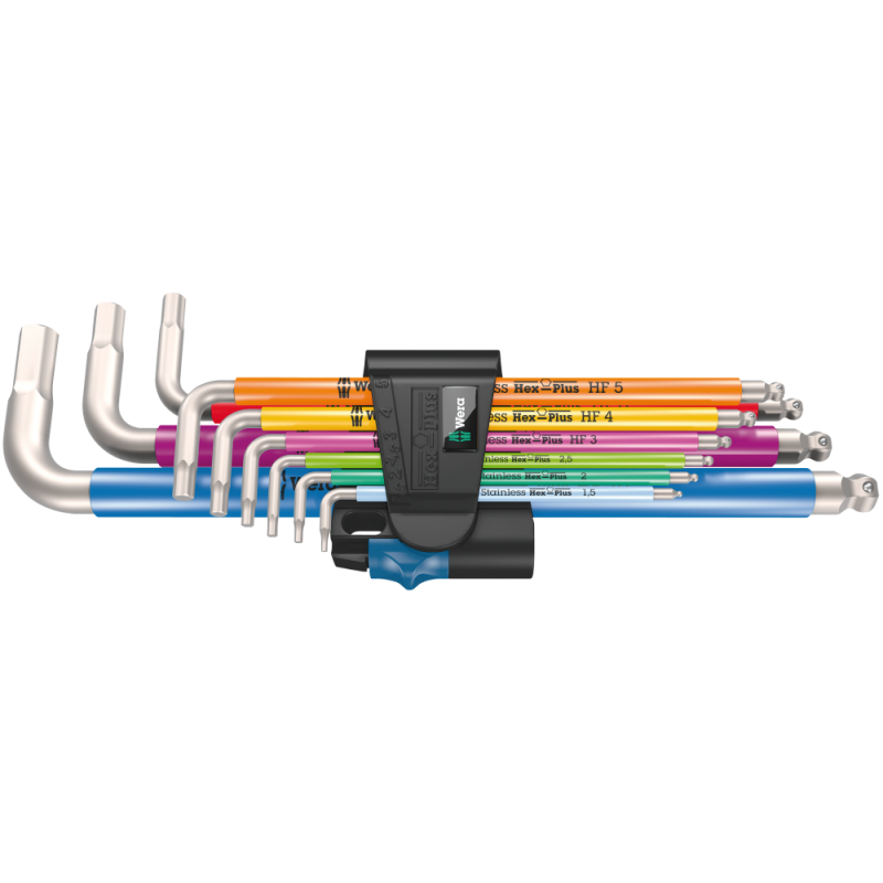 Ключ шестигранный Г-образный НАБОР WERA 3950/9 Hex-Plus Multicolour HF Stainless 1 (05022699001)