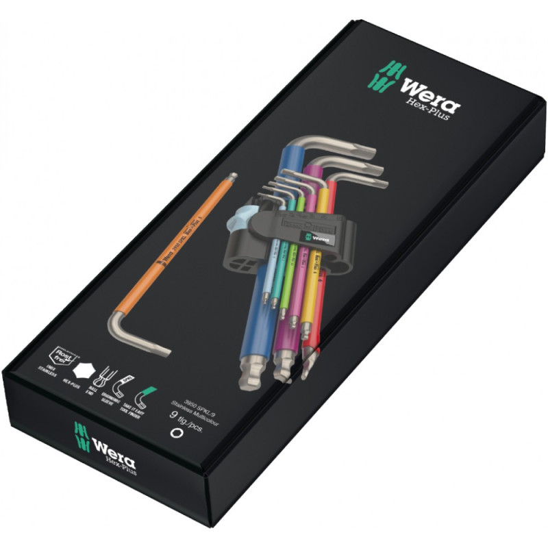 Ключ шестигранний Г-подібний НАБІР WERA 3950 SPKL/9 SM Multicolour (05022669001)
