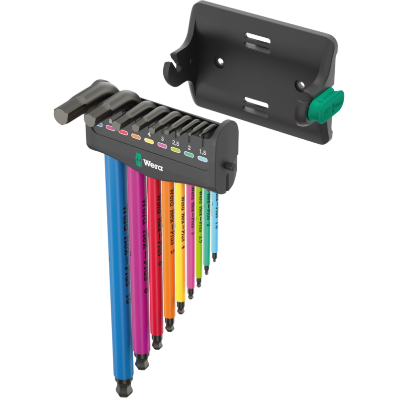 Ключ шестигранний Г-подібний НАБІР — 9 шт WERA 950/9 Hex-Plus Multicolour 3 (05133165001)