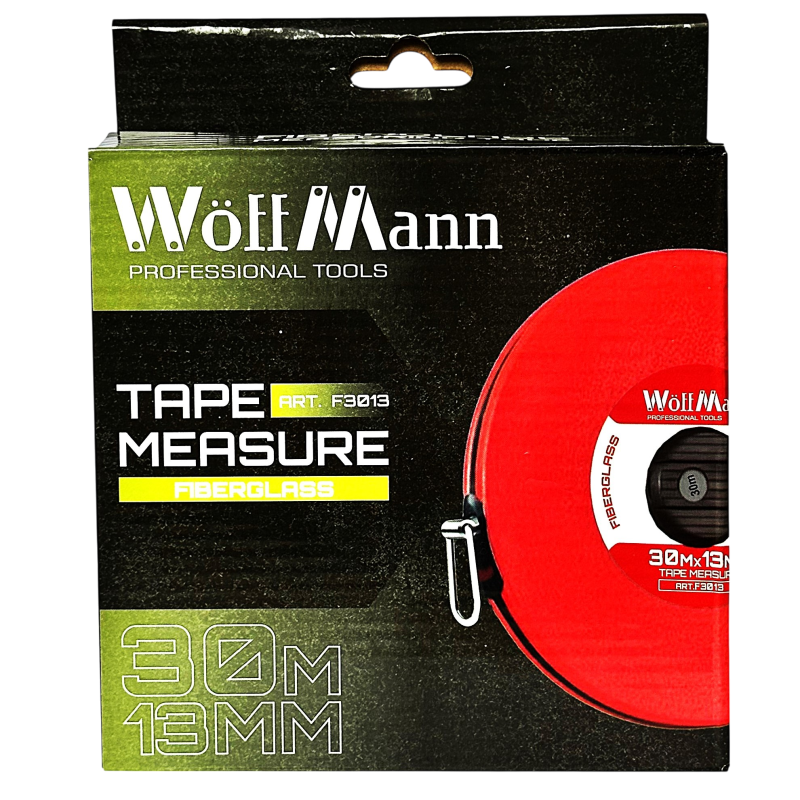 Рулетка скловолоняна WoffMann Professional Tools 30м х 13мм (F3013)
