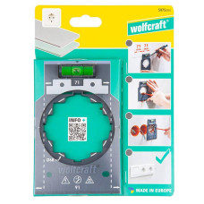 Шаблон (трафарет) для разметки подрозетников со встроенным пузырьковым уровнем Wolfcraft (5975000)