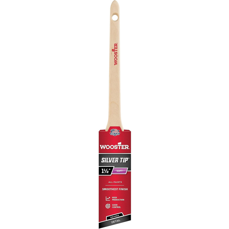 Синтетичная кисть Wooster Silver Tip angle sash 38 мм с угловым срезом, (5221-1-1/2)