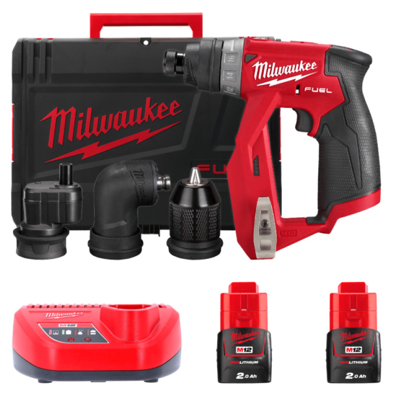 Дрель-шуруповерт со съемными насадками M12 FDDXKIT-202X FUEL MILWAUKEE (4933464979)