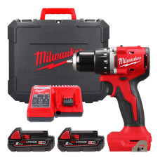 Дриль-шуруповерт акумуляторна бещіткова MILWAUKEE M18 BLDDRC-202C 61Нм + З/П + 2 АКБ в кейсі (4933492833)