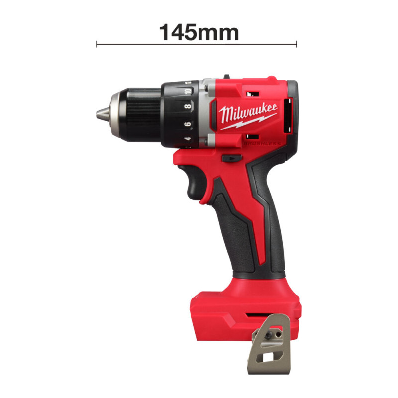 Дриль-шуруповерт акумуляторна бещіткова MILWAUKEE M18 BLDDRC-202C 61Нм + З/П + 2 АКБ в кейсі (4933492833)