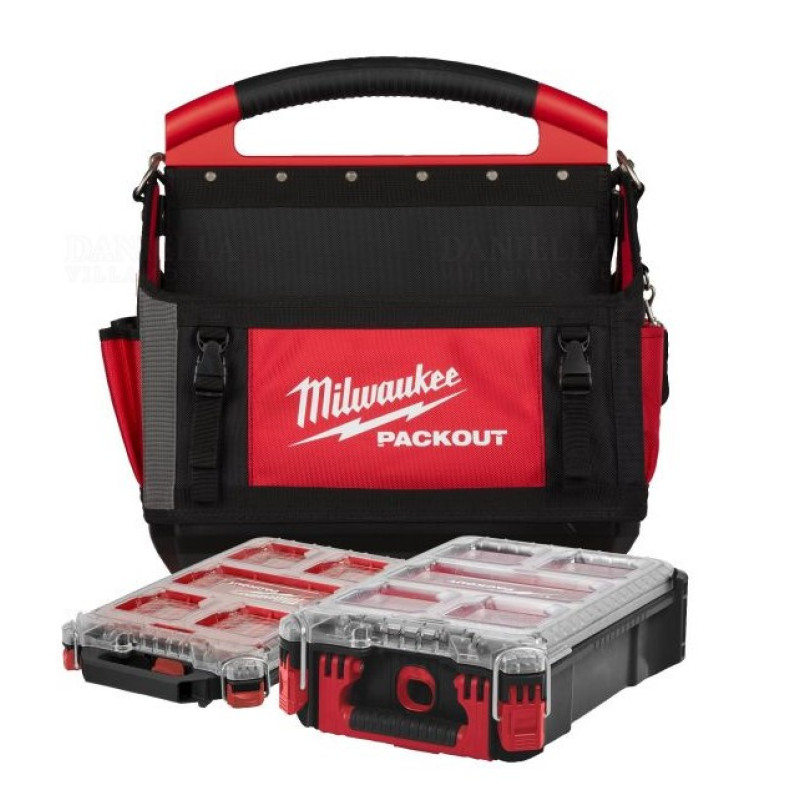 Сумка для инструментов и 2 органайзера MILWAUKEE PACKOUT набор из 3-х частей (4932499040)