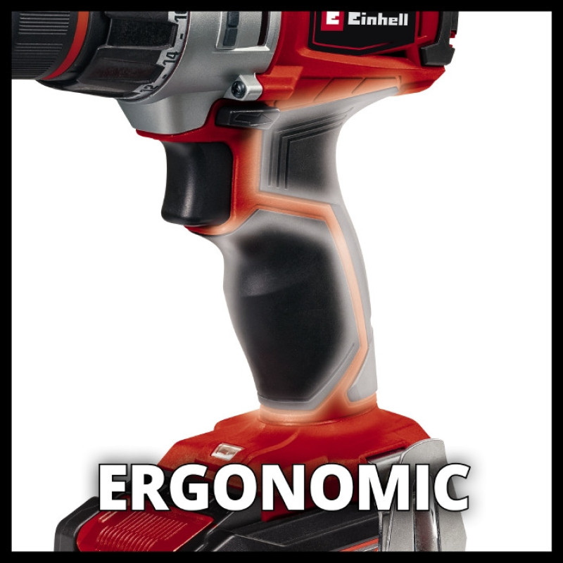 Дрель аккумуляторная Einhell TE-CD 18/2 Li + 34 бита + 5 сверл 1x2,5 Ah (4514219)