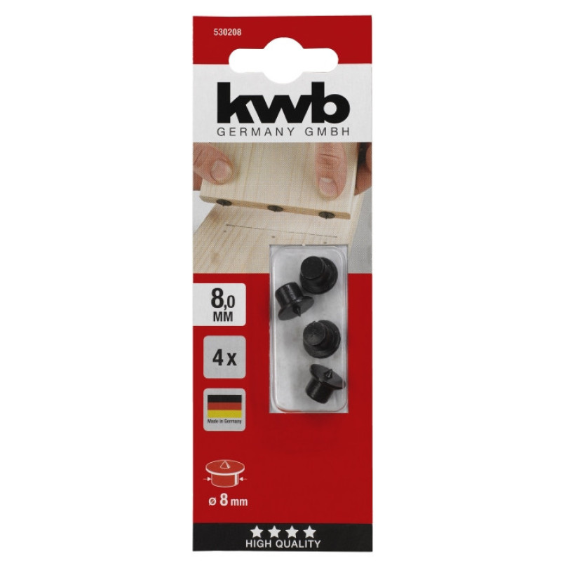 Центр переводной 8 мм, 4 шт, KWB (530208)