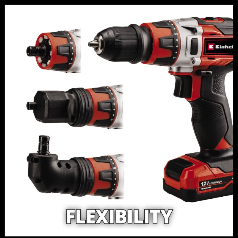 Дрель аккумуляторная Einhell TE-CD 12/1 3X-Li + 34 бита + 5 сверл (4513597)