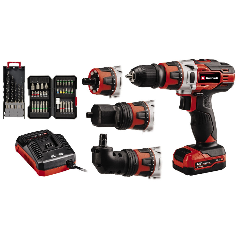 Дрель аккумуляторная Einhell TE-CD 12/1 3X-Li + 34 бита + 5 сверл (4513597)