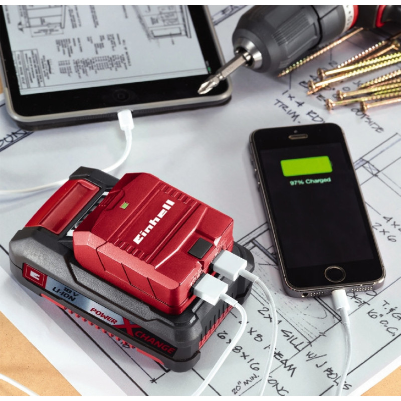 Зарядний пристрій USB акумуляторний Einhell TE-CP 18 Li USB - Solo (4514120)